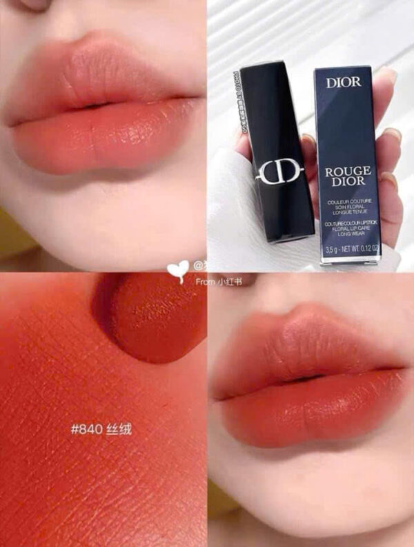 Son Dior Velvet 840 Nude Touch - Đỏ Cam - Hình ảnh 4