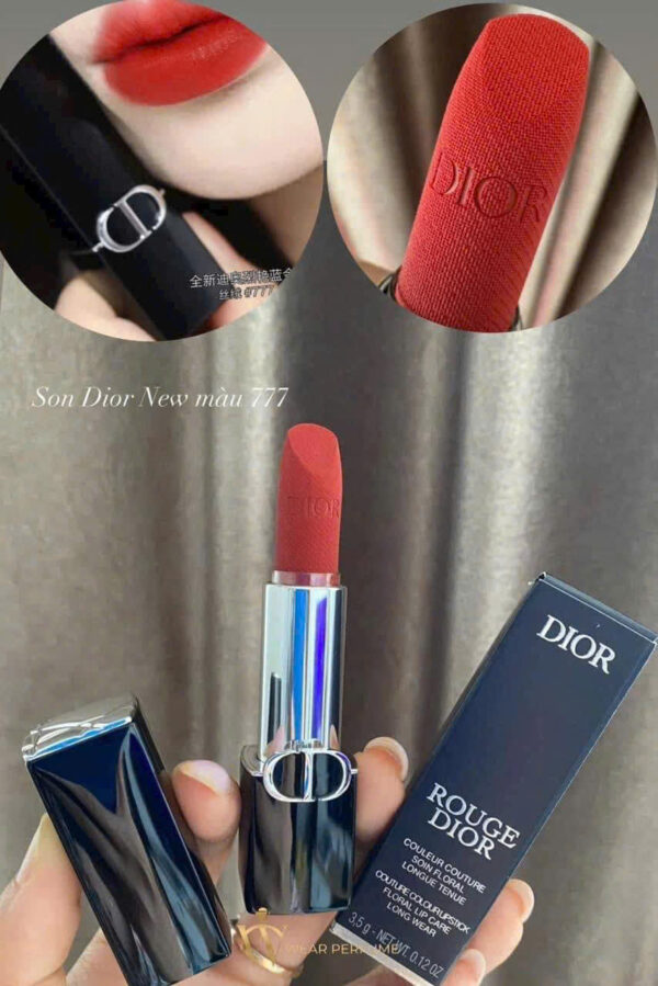 Son Dior Velvet 777 Fahrenheit - Màu Đỏ Cam - Hình ảnh 2