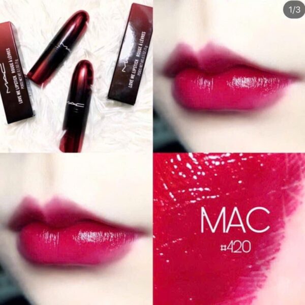 Son Mac 420 Nine Lives Love Me Lipstick – Màu Hồng Đỏ - Hình ảnh 4