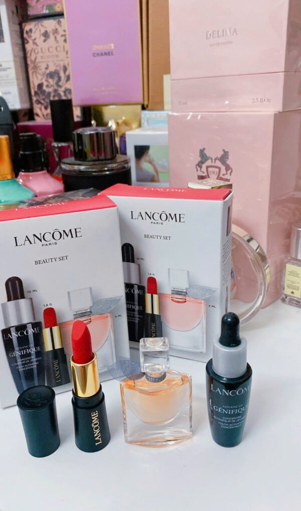 Set quà tặng mini Lancome 3 món (Serum 10ml + Nước hoa 4ml + Son 1,6g màu đỏ) - Hình ảnh 2